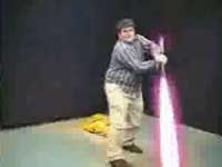 fat kid with light saber
